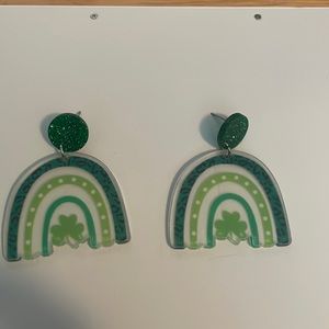 St Patrick’s day rainbow earrings Brand New Never Worn One Size